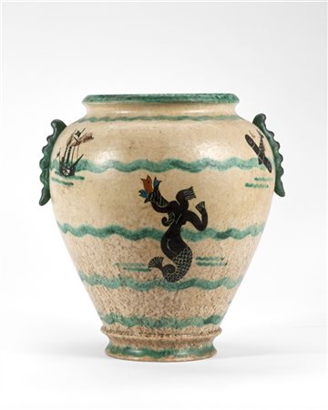 Ivos Pacetti (Attribuito)
Vaso in ceramica formata al tornio smaltata in beige e
