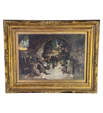 FELICE GIORDANO - Dipinto olio su tela, periodo XX secolo, scuola Italiana...
