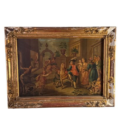 ANONIMO - Dipinto olio su tela, periodo fine XVIII secolo, scuola Veneziana,...