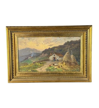 Leon Giuseppe Buono - Dipinto olio su pannello, periodo XX secolo scuola...