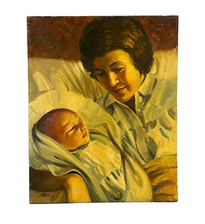 Giovanni Parlato - Dipinto olio su tela periodo XX secolo, scuola Italiana,...
