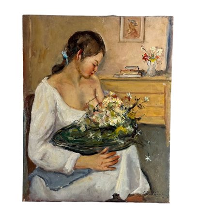 Giovanni Pane - Dipinto olio su tavola, periodo XX secolo, scuola Italiana,...