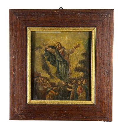 ANONIMO - Dipinto olio su tela applicata su tavola, periodo XVIII secolo,...