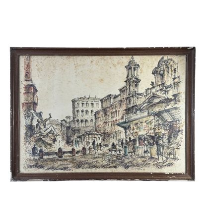 ANONIMO - Dipinto acquerello su carta, periodo XIX/XX secolo, scuola Italiana...