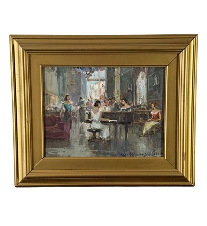 Mario Maresca Serra - Dipinto olio su tavola, periodo XX secolo, scuola...