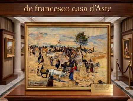 Giorre Laroche - Dipinto tecnica mista (disegno e acquerello), La scena è...