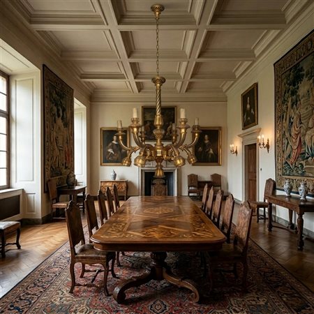 Lampadario in legno dorato