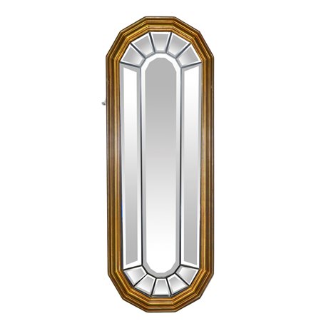 Specchiera decorativa poligonale con cornice dorata, 20° secolo