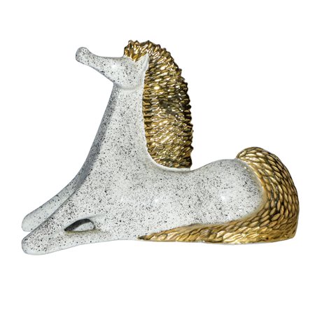 Cavallo disteso con criniera e coda dorati, 20° secolo