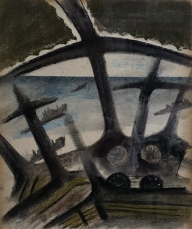Renato Di Bosso “Visione dalla carlinga” 1940 circa