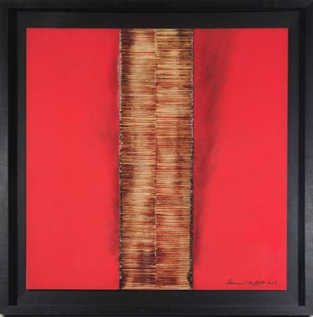 Bernard Aubertin "Dessin de Feu sur table Rouge" 2007