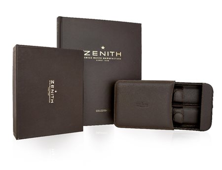 ZENITH - Portaorologi da viaggio in pelle con due 