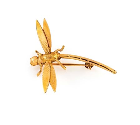  
Spilla in oro a libellula 
 cm 4,5 x 3,5