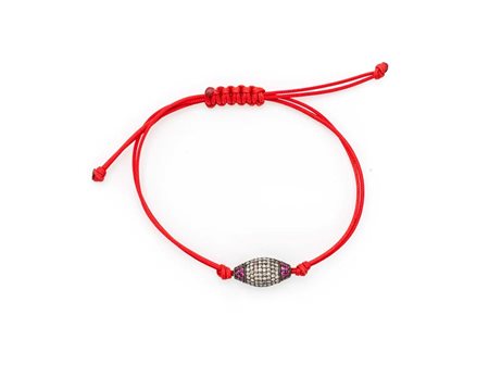  
Bracciale con centrale in argento, diamanti e rubini 
 cm 2,5