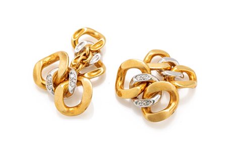  
Gemelli in oro a maglia groumette 
 cm 2 x 2