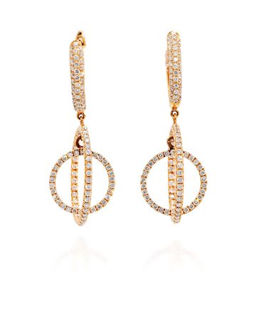  
coppia di orecchini pendenti in oro rosa e brillanti. 
 Lunghezza cm 3,5