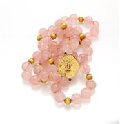  
Collana in quarzo rosa ed oro 
 Lunghezza cm 88