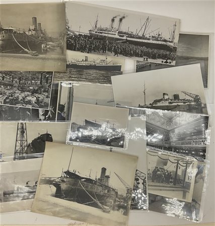 Lotto formato da numerose fotografie raffiguranti navi e transatlantici tra cui