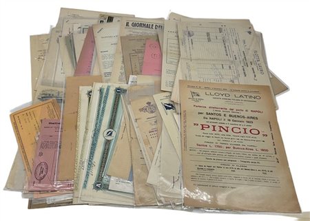 Lotto formato da numerosi documenti inerenti a compagnie di navigazione e navi
