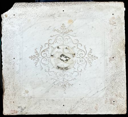 Lastra in marmo decorata con simbolo della Deutsche Ost-Afrika Linien - Hamburg
