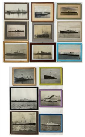 Lotto formato da 15 fotografie di navi e transatlantici, alcune anni '10/'20. T