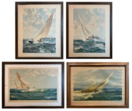 Lotto formato da:
Stampa “Ocean Races” - disegno di Montague Dawson, Frost & Re