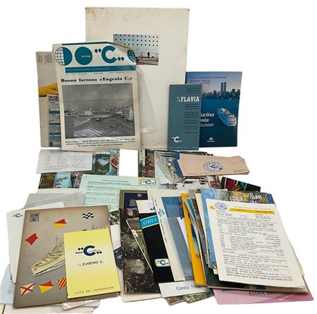 COSTA
insieme eterogeneo di materiale cartaceo e due pezzi in tessuto
Anni '50/