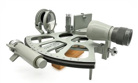 Freiberger Trommel Sextant, strumento di navigazione nautica, in scatola in leg