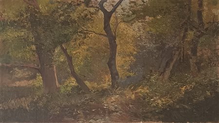 ANONIMO Anonimo (An) Bosco Olio su tavola 22,00x38,00