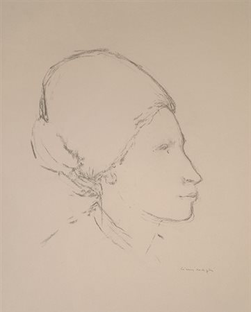 CIMINAGHI VIRGILIO Milano (Mi) 1911 Volto di donna 1960 Disegno su carta...