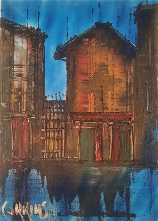 CORRIAS MAURO EMILIO Milano (Mi) 1941 Senza Titolo Olio su tela 70,00x50,00...