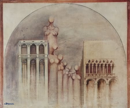 BRENNA CARLO Milano (Mi) 1935 Senza Titolo Olio e gesso su tela 50,00x60,00...