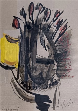 DANGELO SERGIO Milano (Mi) 1932 La branchie Mista su carta, applicata su...