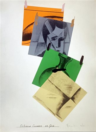 MONDINO ALDO Torino (To) 1938 Ortensia Cezanne en gris 1978 Litografia su...