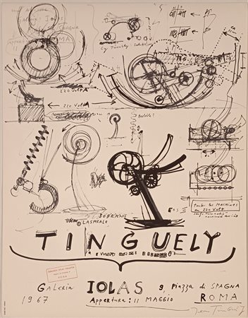 TINGUELY JEAN Friburgo (Svizzera) 1925 Tinguely 1967 Off set vintage firmato...
