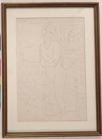 ROGNONI FRANCO Milano (Mi) 1913 Omaggio a Matisse 1950 China su carta...