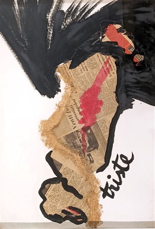 MILANI MILENA Savona (Sv) 1917 Triste 1960 Mista e collage su cartone...