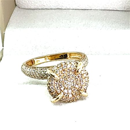 ANELLO IN ORO GIALLO 14K CON 210 DIAMANTI NATURALI,
