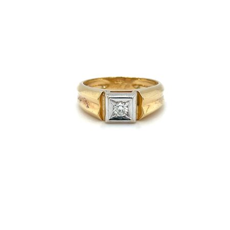 ANELLO IN ORO GIALLO 18 CARATI DA 10,74 G CON DIAMANTE NATURALE DA 0,27 CT