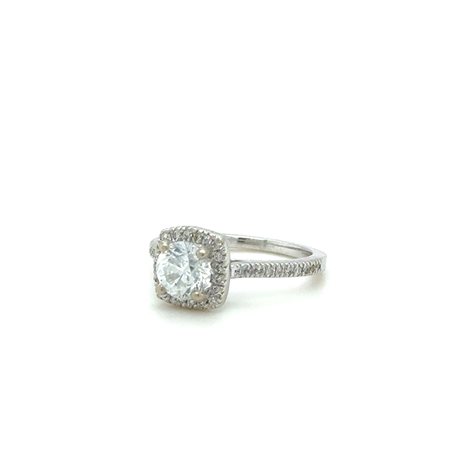 ANELLO IN ORO BIANCO 14K DA 2,88 G CON DIAMANTI NATURALI: 1,00 CT