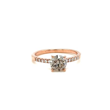 ANELLO IN ORO ROSA 14K, DIAMANTE NATURALE FANCY