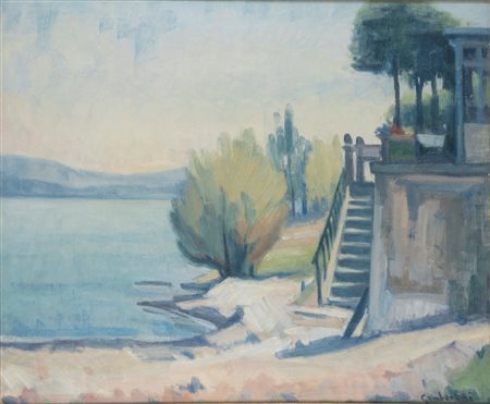 Scuola italiana, secolo XX - Veduta di lago