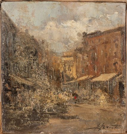 Ezelino Briante (Napoli 1901 - Roma 1971)  - Scorcio cittadino