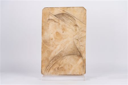 Bassorilievo in alabastro raffigurante profilo femminile, da Desiderio da Settignano, secolo XIX