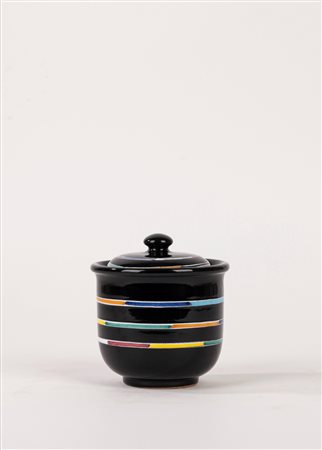 Piccolo vaso in maiolica con coperchio,  Ars Deruta
