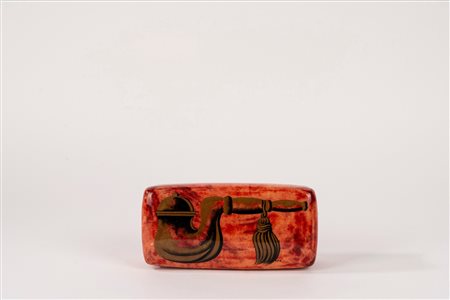 Scatola in legno e pergamena laccata e dipinta, Aldo Tura, anni '50 del Novecento,