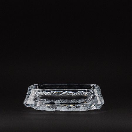 Grande centrotavola in cristallo, modello "Iceberg", Daume France, anni '70 del Novecento
