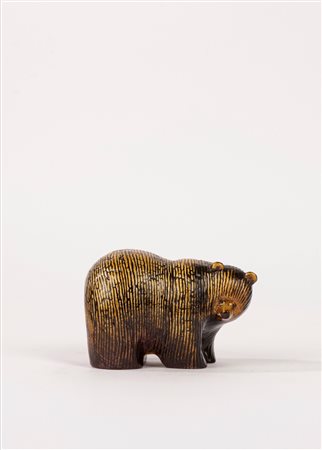 Lisa Larson (Härlunda 1931 - Nacka 2024)  - Scultura in ceramica raffigurante orso, Gustavsberg Stoccolma