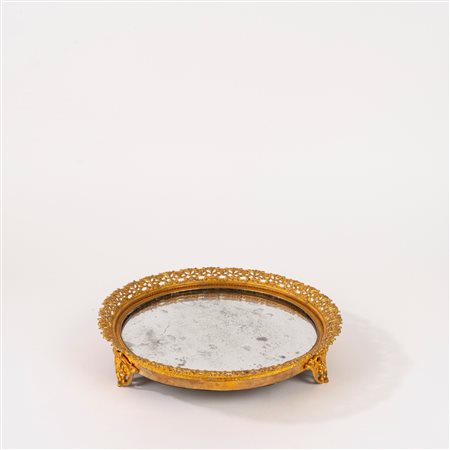 Presentoir in bronzo dorato e specchio, Francia secolo XIX