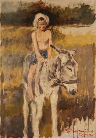 Guido Montanari (1933 - 2004) - Bimbo su asinello